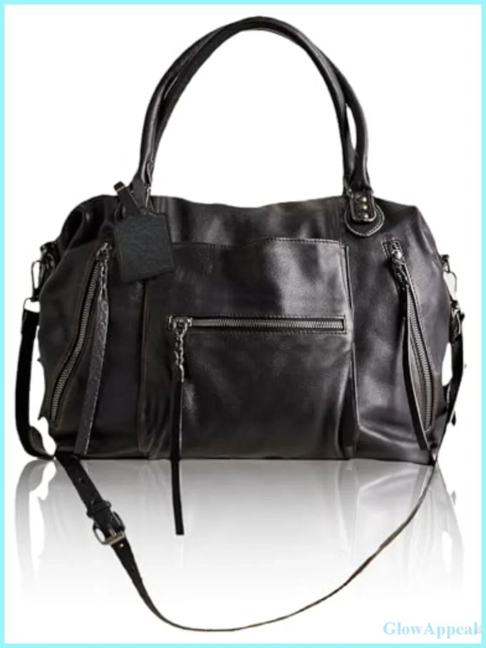 Large Vegan Leather Tote Bag Hobo Purse with Zipper Adjustable Strap for Work